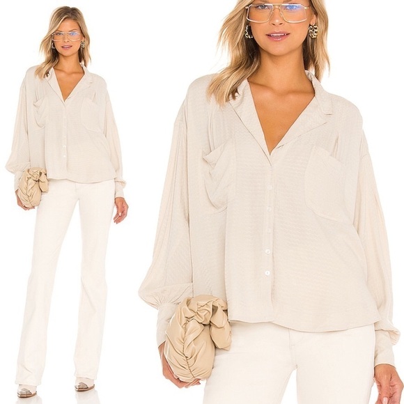 Free People Erin Buttondown in Tea/Cream size XS - Picture 4 of 12